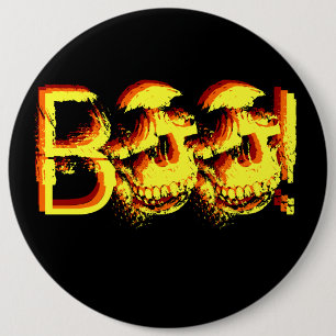 Badge Rond 15,2 Cm HUEZ ! Bouton