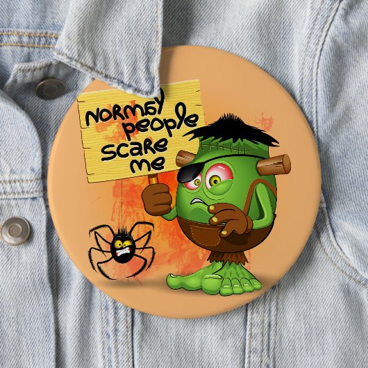 Badge Rond 15,2 Cm Humorous Frankenstein (En situation)