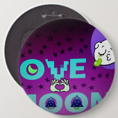 Badge Rond 15,2 Cm "I Love Moon" - Un design d'art céleste fantasque (Devant & derrière)