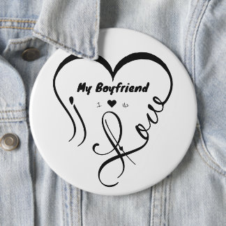 Badge Rond 15,2 Cm I Love My Boyfriend I ♥ Us