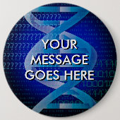 Badge Rond 15,2 Cm ID d'ADN personnalisé bleu (Devant)