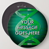 Badge Rond 15,2 Cm ID d'ADN personnalisé vert (Devant & derrière)