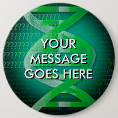 Badge Rond 15,2 Cm ID d'ADN personnalisé vert (Devant)