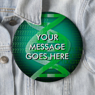 Badge Rond 15,2 Cm ID d'ADN personnalisé vert