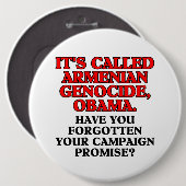 Badge Rond 15,2 Cm Il a appelé le génocide d'Armenian, bouton (Devant & derrière)