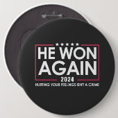 Badge Rond 15,2 Cm Il remporte à nouveau l'Inaguration Trump 2025 de (Devant & derrière)