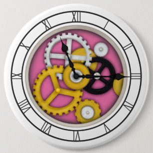 Badge Rond 15,2 Cm Illusion de l'horloge visible Fancity Horloge Art