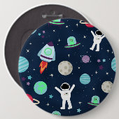 Badge Rond 15,2 Cm Illustration de motif spatial (Devant & derrière)