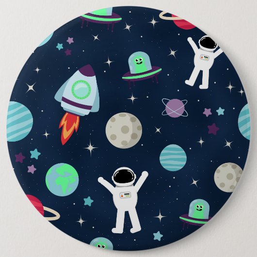 Badge Rond 15,2 Cm Illustration de motif spatial (Devant)