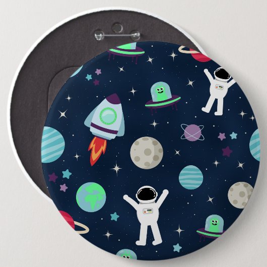Badge Rond 15,2 Cm Illustration du Motif spatial (Devant & derrière)