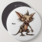 Badge Rond 15,2 Cm Illustration hybride de Chupacabra Gremlin (Devant & derrière)