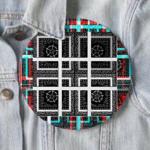 Badge Rond 15,2 Cm Impression À damiers Motif