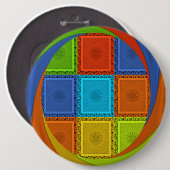 Badge Rond 15,2 Cm Impression d'art Tourbillon à carreaux (Devant & derrière)
