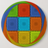 Badge Rond 15,2 Cm Impression d'art Tourbillon à carreaux (Devant)
