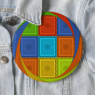 Badge Rond 15,2 Cm Imprimer À damiers
