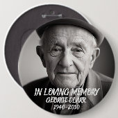 Badge Rond 15,2 Cm In loving memory modern custom photo button (Devant & derrière)