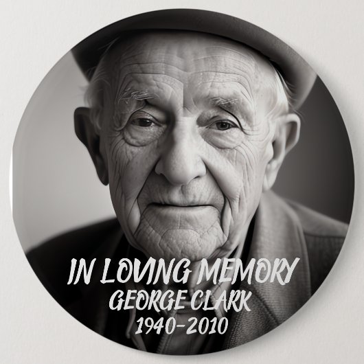Badge Rond 15,2 Cm In loving memory modern custom photo button (Devant)