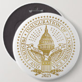 Badge Rond 15,2 Cm Inauguration du logo inaugural du président Trump  (Devant & derrière)