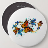 Badge Rond 15,2 Cm Infinité de papillons monarques (Devant & derrière)