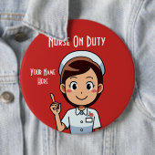 Badge Rond 15,2 Cm Infirmière Au Travail Colossal, Bouton Rond De 6 P (En situation)