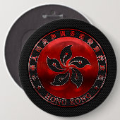 Badge Rond 15,2 Cm Inposition d'orchidée rubis de Hong Kong sur l'imp (Devant & derrière)