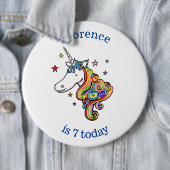 Badge Rond 15,2 Cm Insigne personnalisé Rainbow Unicorn âge Anniversa (En situation)