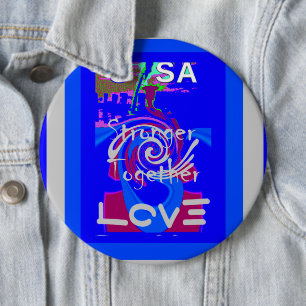 Badge Rond 15,2 Cm Inspiration USA Nous sommes plus forts ensemble av