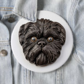 Badge Rond 15,2 Cm Inspiré 3D d'Affenpinscher (En situation)