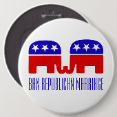 Badge Rond 15,2 Cm Interdiction amusante Mariage Républicain LGBTQ+ P (Devant & derrière)
