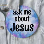Badge Rond 15,2 Cm interroge-moi sur Jésus (En situation)