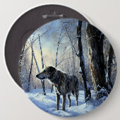 Badge Rond 15,2 Cm Irish Wolfhop Laisser neiger Noël (Devant & derrière)