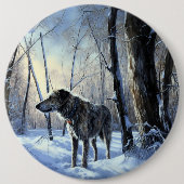 Badge Rond 15,2 Cm Irish Wolfhop Laisser neiger Noël (Devant)