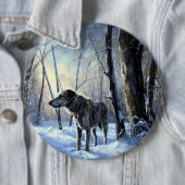 Badge Rond 15,2 Cm Irish Wolfhop Laisser neiger Noël (En situation)