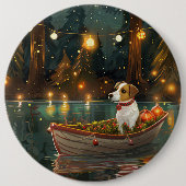 Badge Rond 15,2 Cm Jack Russell Christmas Festive Voyage (Devant)