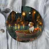 Badge Rond 15,2 Cm Jack Russell Christmas Festive Voyage (En situation)