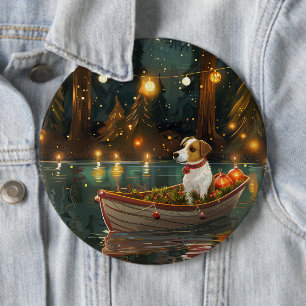 Badge Rond 15,2 Cm Jack Russell Christmas Festive Voyage