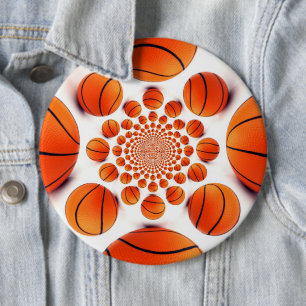 Badge Rond 15,2 Cm J'adore le basket-ball
