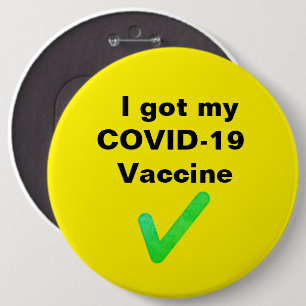 Badge Rond 15,2 Cm J'ai mon vaccin COVID-19.