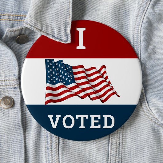 Badge Rond 15,2 Cm J'Ai Voté Les Élections De 2024 Avec Drapeau Améri (En situation)