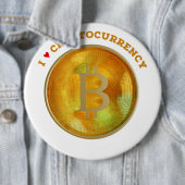 Badge Rond 15,2 Cm J'aime Cryptomonnaie (En situation)