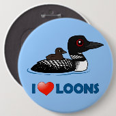 Badge Rond 15,2 Cm J'aime des dingues (Devant & derrière)