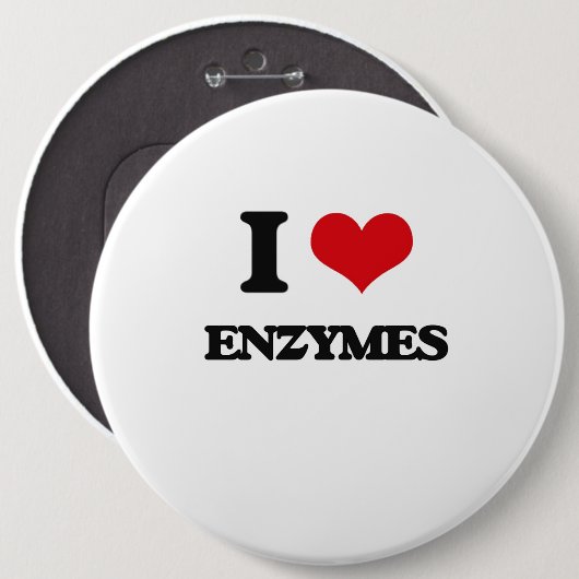 Badge Rond 15,2 Cm J'aime des ENZYMES (Devant & derrière)