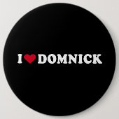 BADGE ROND 15,2 CM J'AIME DOMNICK (Devant)