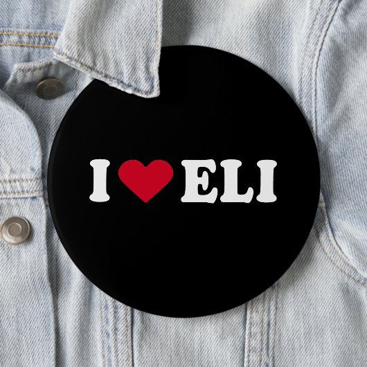 BADGE ROND 15,2 CM J'AIME ELI (En situation)