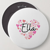 Badge Rond 15,2 Cm J'aime Ella (Devant & derrière)