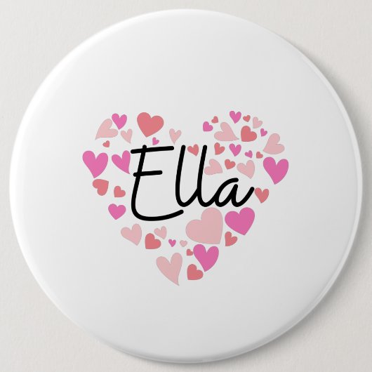 Badge Rond 15,2 Cm J'aime Ella (Devant)