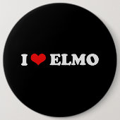 BADGE ROND 15,2 CM J'AIME ELMO (Devant)