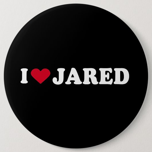 BADGE ROND 15,2 CM J'AIME JARED (Devant)