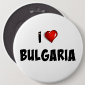 Badge Rond 15,2 Cm J'aime la Bulgarie (Devant & derrière)