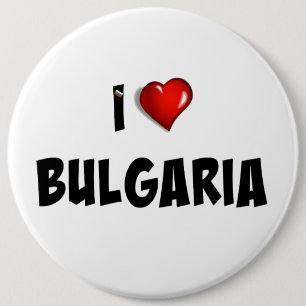 Badge Rond 15,2 Cm J'aime la Bulgarie
